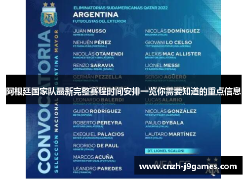 阿根廷国家队最新完整赛程时间安排一览你需要知道的重点信息